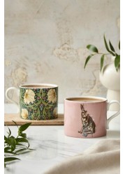 Set of 2 Morris & Co. Pimpernel & Forest Hare Mugs