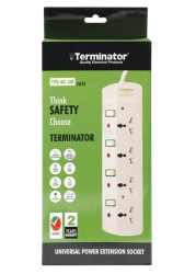 Terminator 4-Port Universal Power Extension Extension with 13A and 5M Plug