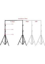 COOPIC S06 2.8 X 3.2 meters Heavy Duty Adjustable Backdrop Support System Photography Studio Video Stand with 4 Heavy Clamps and 1 Carrying Bag (S06 1 KIT)