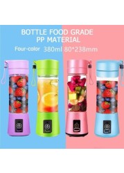 Generic Portable Fruit Blender 6 Blades Juicing Cup 230ml Electric Fruit Juicer Maker USB Rechargeable