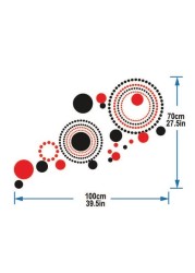 Sticky Art Red and Black Circles Wall Sticker - Medium - 50 x 70 cm - STA -162