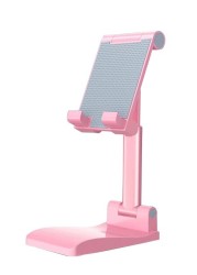 Foldable Smart Phone And Tablet Stand For Desk With Angle And Height Adjustable (Pink)