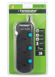 Terminator Brand Universal Power Extension Socket - 3 way 3M