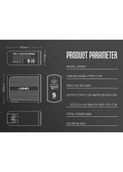 LDNIO A2502C UK Plug QC3.0 USB + Type-C PD Travel USB Charger Adapter with Micro USB Cable