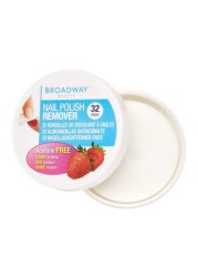 Broadway Strawberry 36B Nail Polish Remover Pads - 32 Pieces