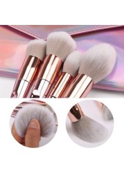 10-Piece Metal Makeup Brush Set Rose Gold