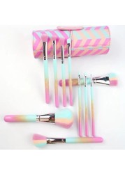 10-Piece Metal Makeup Brush Set