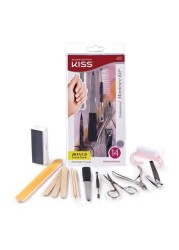 Kiss Manicure Set - Black and Silver, 14 Pieces