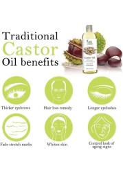 NBL Natural Castor Oil - Conditioning & Healing for Dry Skin & Hair Growth - For Skin & Hair Care, Thick Eyelashes & Eyebrows - 16 oz / 473 ml