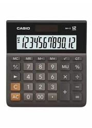 Casio Mini Desktop Calculator 12 Digits, Black/Grey