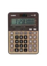 Casio 12-digit desk calculator, brown