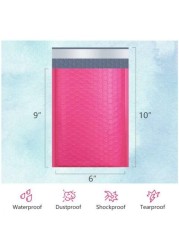 Alyssa 6" x 10" Pink Lined Self-Sealing Bubble Envelopes (Pink) - 25 Envelopes