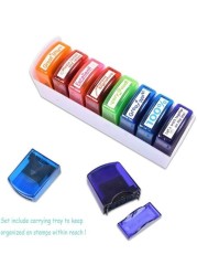 Iwanto Self Inking Motivational Stamp Set for Teachers (8 Pieces)