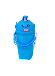 Sarvah Plastic Water Bottle With Straw - Blue