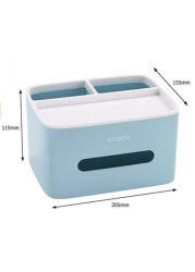 Alyssa Multifunctional Plastic Tissue Box (Blue)