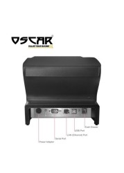 Oscar POS88F 80mm Thermal Receipt Printer USB Serial Ethernet With Automatic Cutter Kitchen Support ESC POS Black