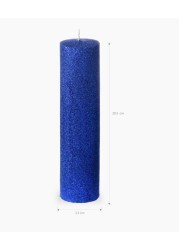 Blue Glitter pillar candle