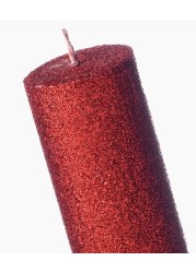 Red Glitter pillar candle