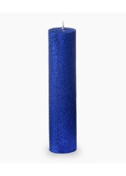 Blue Glitter pillar candle