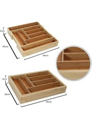 Aiwanto Bamboo Cutlery Tray for Drawer Spoon Tray Utensil Organizer For Kitchen Drawers