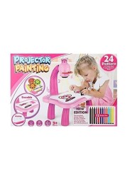 AMERTER DRAWING TOY DRAWING DESK 12 PENS 24 PINK PATTERN