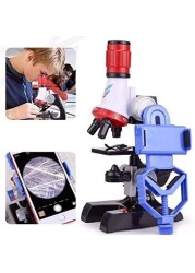 Beuente Kids Science Microscope Kit - Educational Toys With LED Light 100X 400X 1200X For Beginners