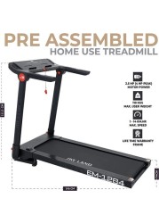 Skyland Home Use Treadmill With 2.5hp-5.0hpMotor Peak Bluetooth Speaker & App, Speed ​​(1-14kph) SoftTouch Key, Running Surface (LXW)44.5X120CM,12- preset programs and 15% Auto Incline-EM-1284