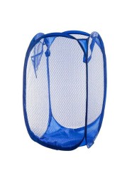 4-Piece Foldable Mesh Clothes Washing Laundry Basket Blue 36*36*58