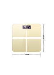 ALISSA-Smart Body Fat Scale 4-Point Sensor Bathroom Weight Weighing Health Indoor Fitness Digital, Yellow.