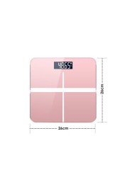 ALISSA-Smart Body Fat Scale 4-Point Sensor Bathroom Weight Weighing Health Indoor Fitness Digital, Pink.