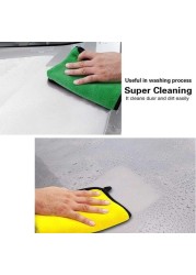 SKY-TOUCH 3pcs Microfiber Car Drying Towel for Car Cleaning and Detailing, Double Sided, Extra Thick Plush Microfiber Towel Lint Super Absorbent Detailing Towel for Car,Windows,Screen and Kitchen