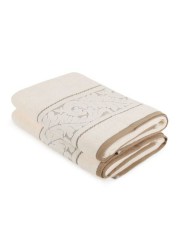 Modern Cream Bath Towel (Pack of 2)