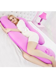 Dorse Cotton Pregnancy Pillow, 2.25 kg, Pink - 175 x 80 x 25 cm