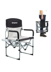 King camp-Portable Folding Director Camping Chair With Side Table