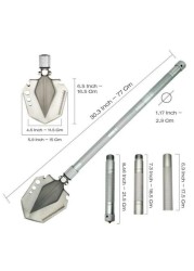 ALISA Multifunctional Folding Military Shovel for Camping Hiking Hiking Silver with Bag