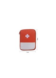 1PC.- First Aid Kit Mini Survival Emergency Bag Multi-Layer Pouch Outdoor Sport Travel Medical Storage Holder, Small-Red.