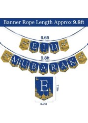 Aiwanto Eid Mubarak Banner for Eid Ramadan Party Decorations Supplies Banner Hanging on Wall