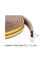 Door Seal Strip Weather Stripping for Doors EPDM Sealing Sticker Sealer Strip Adhesive Insect Proof Gap Sealing, Brown.