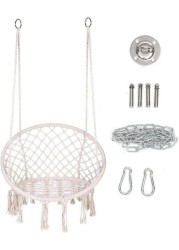 Swing chair can be hung at home and outside the bedroom, garden and yard, gray color