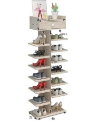 8-Tier Wooden Shoe Rack With Shoe Storage Shelf With Simple Drawer 22 * ​​40 * 122.5 cm White