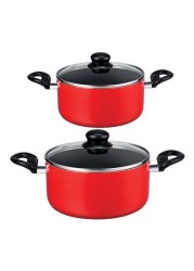 Royalford 8-Piece Non-Stick Cookware Set-Red