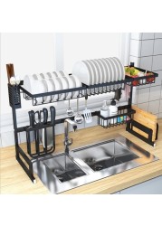 Generic Stainless Steel Dish Rack With Drying Board And Chopsticks Holder For Kitchen Utensils