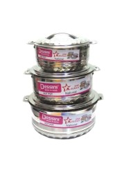 Dessini National Stainless Steel Cookware Set 3 Pieces Size 1 L + 1.5 L + 2.5 L