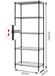 Nosense Metal Wire Shelves for Storage, 5 Shelves for Kitchen or Bathroom