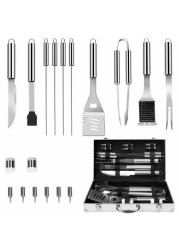 Aiwanto 19Pcs Kitchen Cooking Tools Kitchen Cooking Accessories Kit With Storage Bag Cooking Spoon Knife Set Barbecue Grill Utensils Set for Camping Traveling Gift