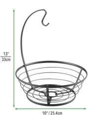 Aiwanto Fruit Basket with Banana Hook Fruit Bowl with Banana Holder Fruit Tree Bowl Made of Metal for Fruits and Vegetables