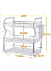 3-tier dish rack silver