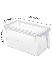 Aiwanto 4 Pcs 5L Storage Box Kitchen Storage Box with Lid Kitchen Storage Container Bathroom Storage Box Tray Transparent Storage Box Refrigerator Storage Containers