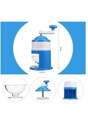 Aiwanto Household Handhold Manual Ice Crusher Ice Machine For Shaved Ice Snow Cones Ice Smash Machine (Blue)