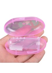 Baby Finger Toothbrush Silicone Toothbrush + Box Children Teeth Clear Soft Silicone Toothbrush Infant Rubber Cleaning